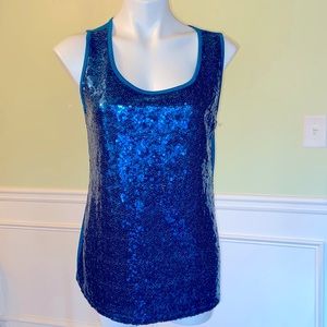 Tank sequin blue L